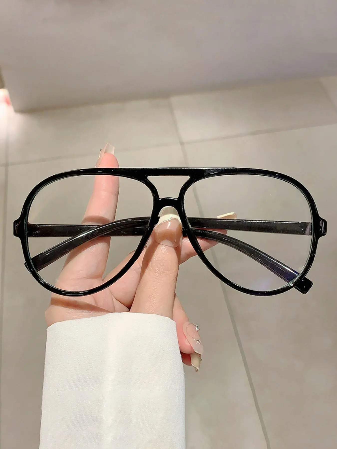 Unisex Vintage Simple Aviator Frame Eyeglasses, 2024 New Style Trendy Frames Casual Anti Blue-ray Eyeglasses for Everyday Use, Fashion Accessories for Outdoor Activities