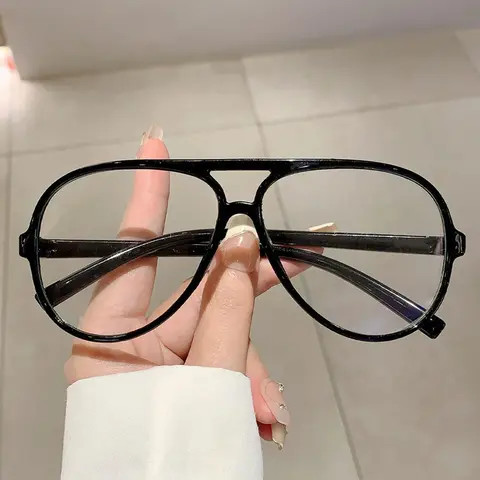 Unisex Vintage Simple Aviator Frame Eyeglasses, 2024 New Style Trendy Frames Casual Anti Blue-ray Eyeglasses for Everyday Use, Fashion Accessories for Outdoor Activities