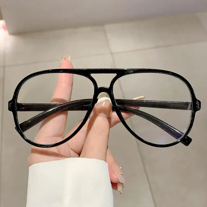 Unisex Vintage Simple Aviator Frame Eyeglasses, 2024 New Style Trendy Frames Casual Anti Blue-ray Eyeglasses for Everyday Use, Fashion Accessories for Outdoor Activities