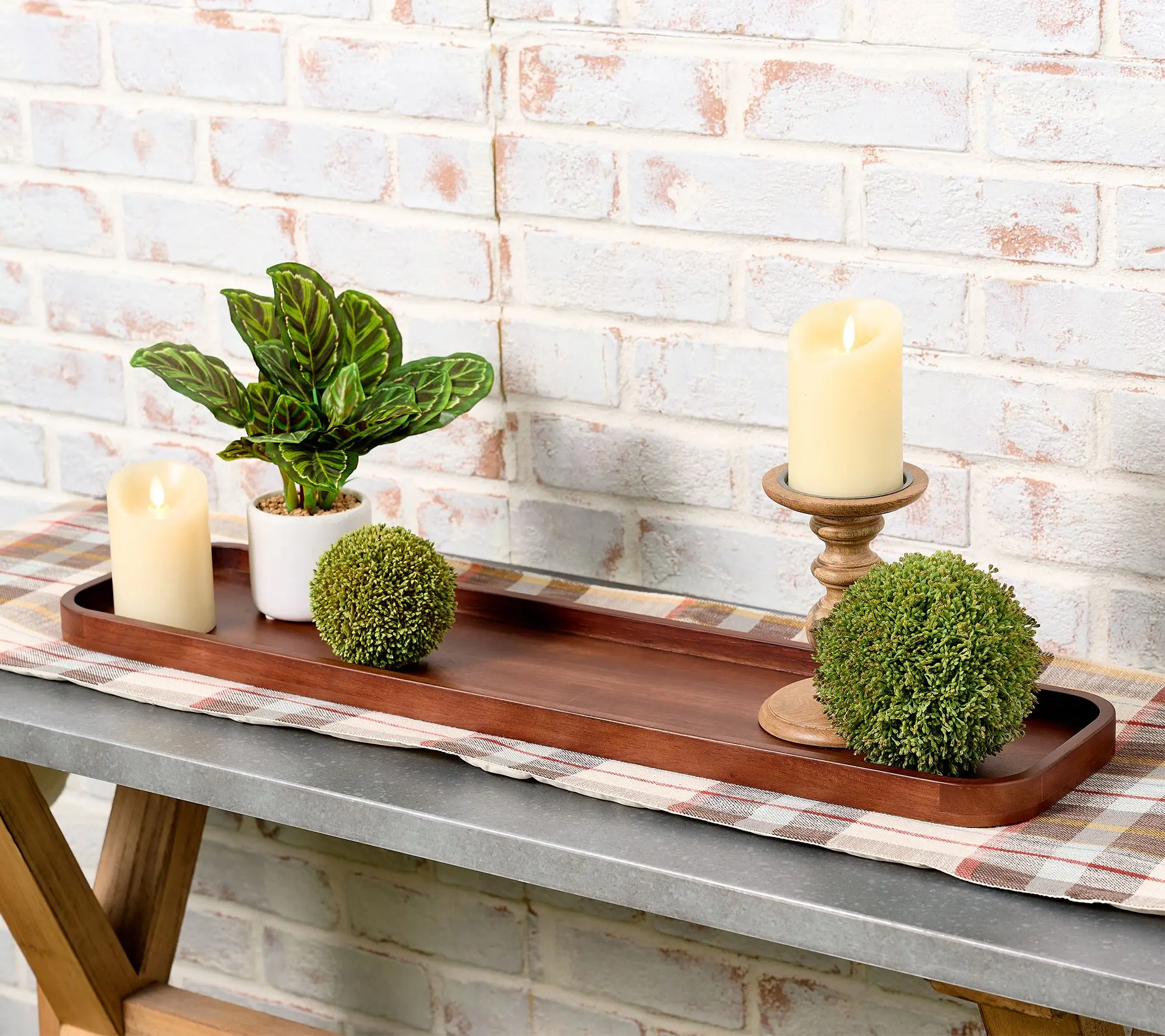 Home Reflections 31" Rectangular Wooden Tray Home Reflections 31" Rectangular Wooden Tray