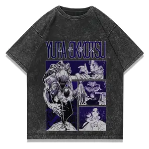 Vintage Distressed Jujutsu Kaisen Yuta T-Shirt, Oversized Anime Manga Print Tee, Retro Streetwear Top For Men Women