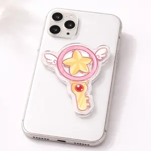 Sakura Star Key Acrylic Magsafe Phone Grip Holder, Aesthetic Cute Japan Anime Magnetic Phone Mount, Cardcaptor Durable Popsocket Accessories