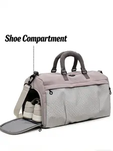 Large Capacity Simple Gym Bag, Dry Wet Separation Independent Shoe Compartment, Unisex Sports Short Trip Travel Bag, Casual Style