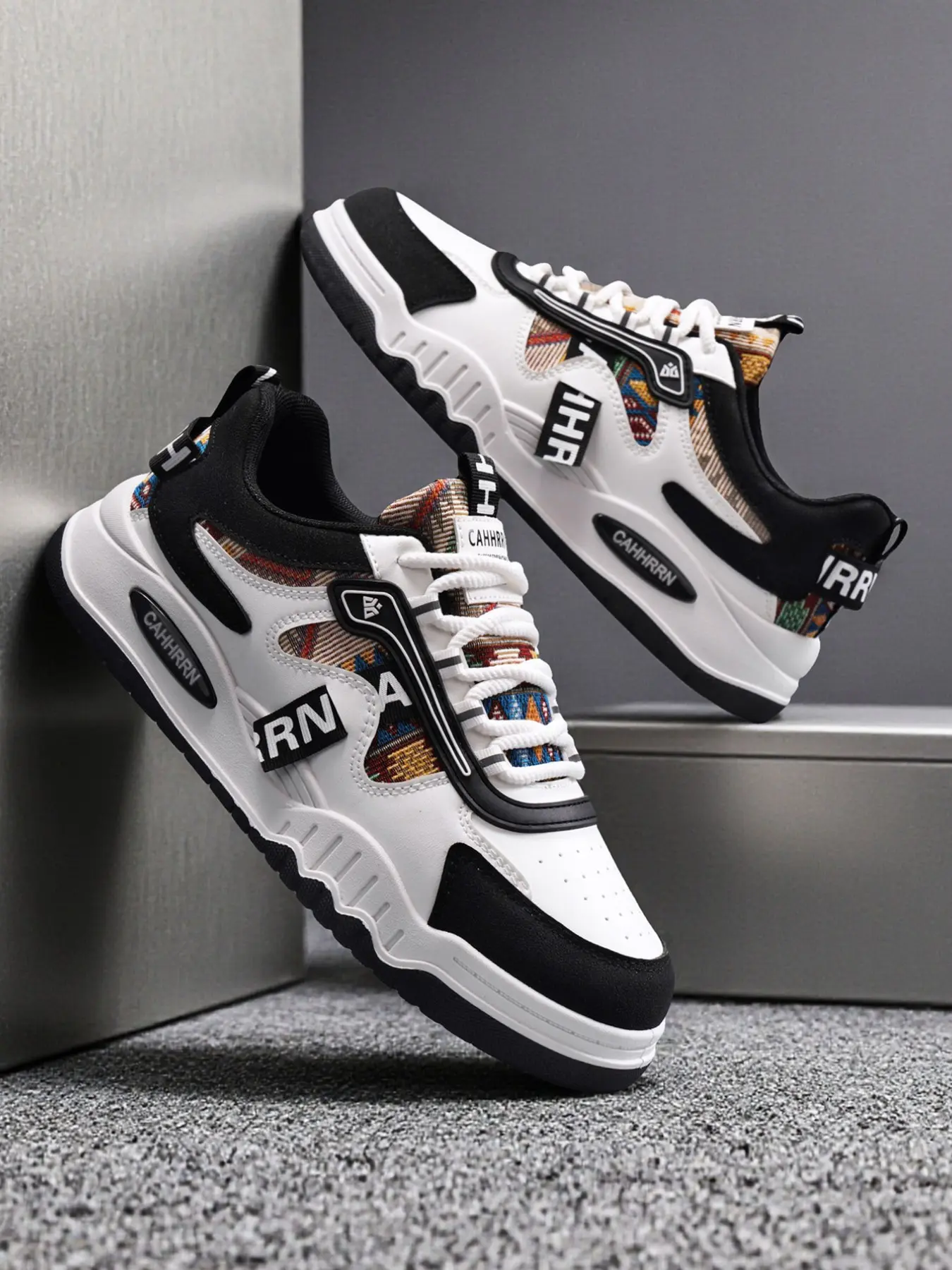 Men's Spring Summer New Trendy Colorblock Low Top Sports Casual Shoes, Korean Style Fashion Board Sneakers, Comfortable and Stylish