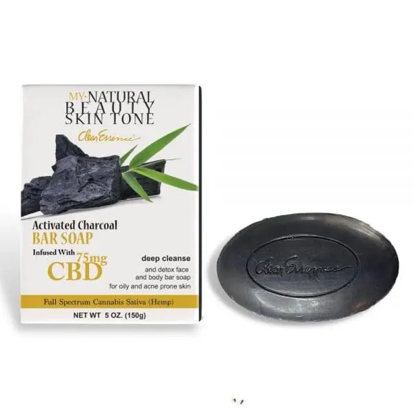 My Natural Beauty Skin Tone Activated Charcoal Bar Soap Infused with CBD