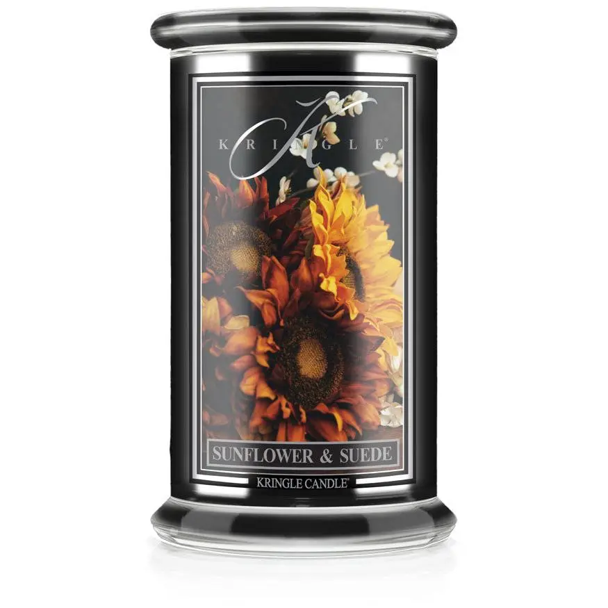 Sunflower & Suede  | Large 2-wick Soy Wax  Fragrance Candle Jar Scented Decoration