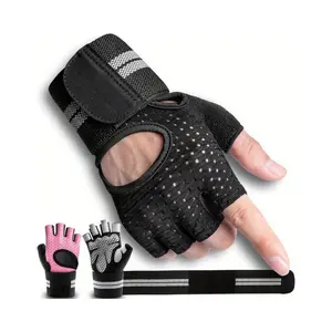 Half-Finger Fitness Gloves Breathable Anti-Slip Wrist Support Pressure Full Palm Protection Unisex Weightlifting Training