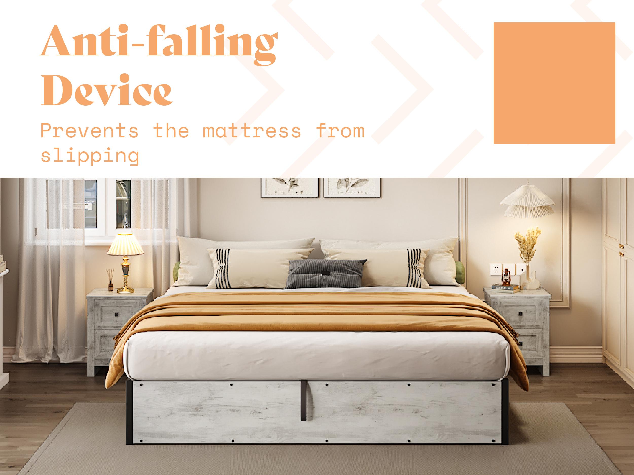 AMERLIFE Lift Up Storage Bed, Full Bed Frame with Storage Underneath, Wooden Platform Bed Frame, Solid Wood Slats Support, No Fixed Headboard Furniture Home/Best Gift Ideas/Christmas Gifts