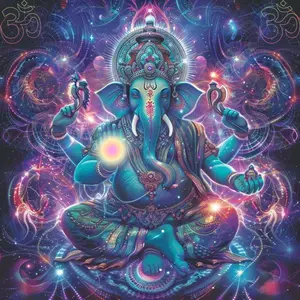 5D DIY Full Drill Round Diamond Painting - Diamond Art Kit Elephant God Mosaic, Canvas - DIY Decorative Painting, Home Wall Decor, Perfect for Valentine's Day, Independence Day, Birthday and Anniversary Gifts.