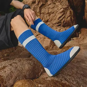 Long Tube High-Top Beach Shoes, Wading Shoes, Stream-Walking Shoes, Men's and Women's Adult Non-Sand-Soil Shoes, Diving Shoes