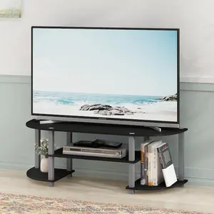 TV Stand For 55 Inch Flat Screens Entertainment Center Storage Black / Grey