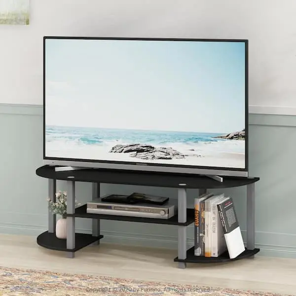 TV Stand For 55 Inch Flat Screens Entertainment Center Storage Black / Grey