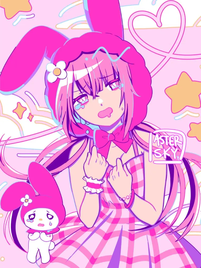 MELODY Kawaii Large Anime Poster Print (Artist Handmade)