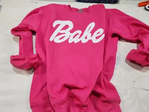 Babe Hot Pink Oversized Sweatshirt Cotton Casual Comfy