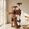 HOOMIC 64-Inch Large Cat Tree – Multi-Level Cat Tower with Durable Activity Center for Indoor Cats,Beige/Dark Grey/Grey/Pink/Leopard Print & Spot Patterns