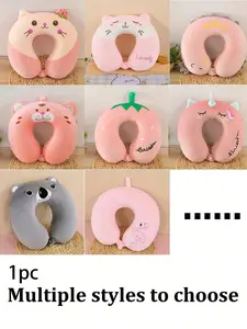 Memory Foam U-Shaped Neck Pillow, Cartoon Animal Design, Slow Rebound Memory Foam, Travel Pillow, Nap Pillow, Office Use, Car Headrest