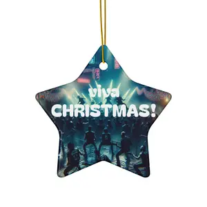 Ceramic Ornament, Punk Christmas Tree Decoration, Emo Goth Rocker New Year Yule Decor, Holiday Ornament, Alternative Xmas Gift, Unique