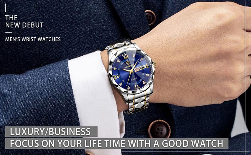 BINBOND Mens Watches Big Face Stainless Steel Luxury Business Dress Date Day Wrist Watch Waterproof fashion luminous Designer G2521 BINBOND Mens Watches Big Face Stainless Steel Luxury Business Dress Date Day Wrist Watch Waterproof fashion luminous Designer G2521