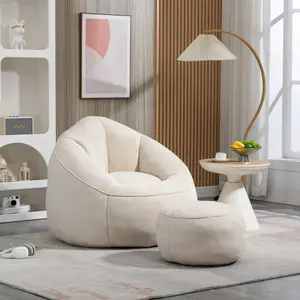 Bag Sofa Chair High Pressure Foam Bean Bag Chair Adult Material with Padded Foam Padding Compressed Bean Bag With Footrest