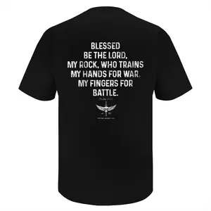 Vintage Bible Verse Psalm 144:1 Print T-Shirt Religious Christian Top