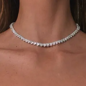 Heart Tennis Necklace