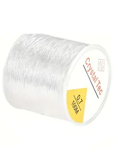 0.7mm/100m Transparent Plastic Elastic Rope, Stretchy Bracelet Crystal String, Ideal for Beading and Jewelry Making Gifts