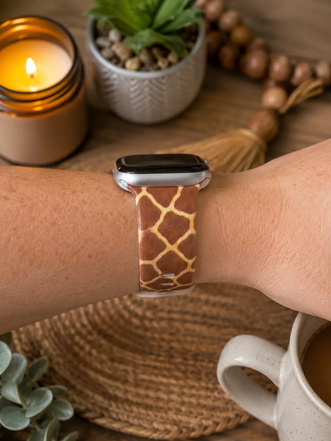 Giraffe Print Watch Band | Safari Animal Pattern Strap | Compatible with Apple Watch & Samsung Galaxy Watch