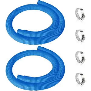2 Pcs 1.25" Pool Hose, 59" Long Accessory Pool Pump Replacement Hoses, Compatible with All Above Ground Pool Filter Pumps that Use 1 1/4 Diameter Hoses