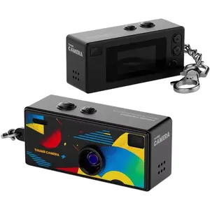 Digital Camera - Y2K Retro 1080P  Small Camcorder with 16GB Card &  Included -  Video & Photo Thumb Camera for Travel (Black Graphic)