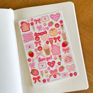 LOVER GIRL STICKER SHEET - junk journaling, crafty girl, scrapbooking mini stickers