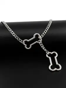 Dog Bone Sliding Chain Necklace, Alloy Pendant Jewelry Gift, Casual Style, All Seasons, Universal Fit, Small Parts Choking Hazard