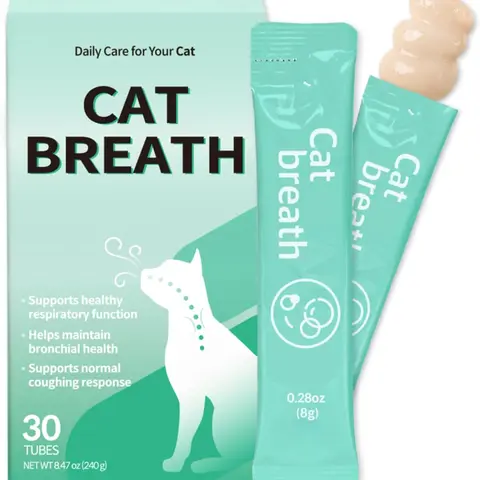 Doctor By Cat Breath Bronchial Supplements Cat Sneezing Treatment Asthma Cold Cough Nose Relief Respiratory&Immune Support with TF-343-30 lickable Formula Individually Packaged, Chicken