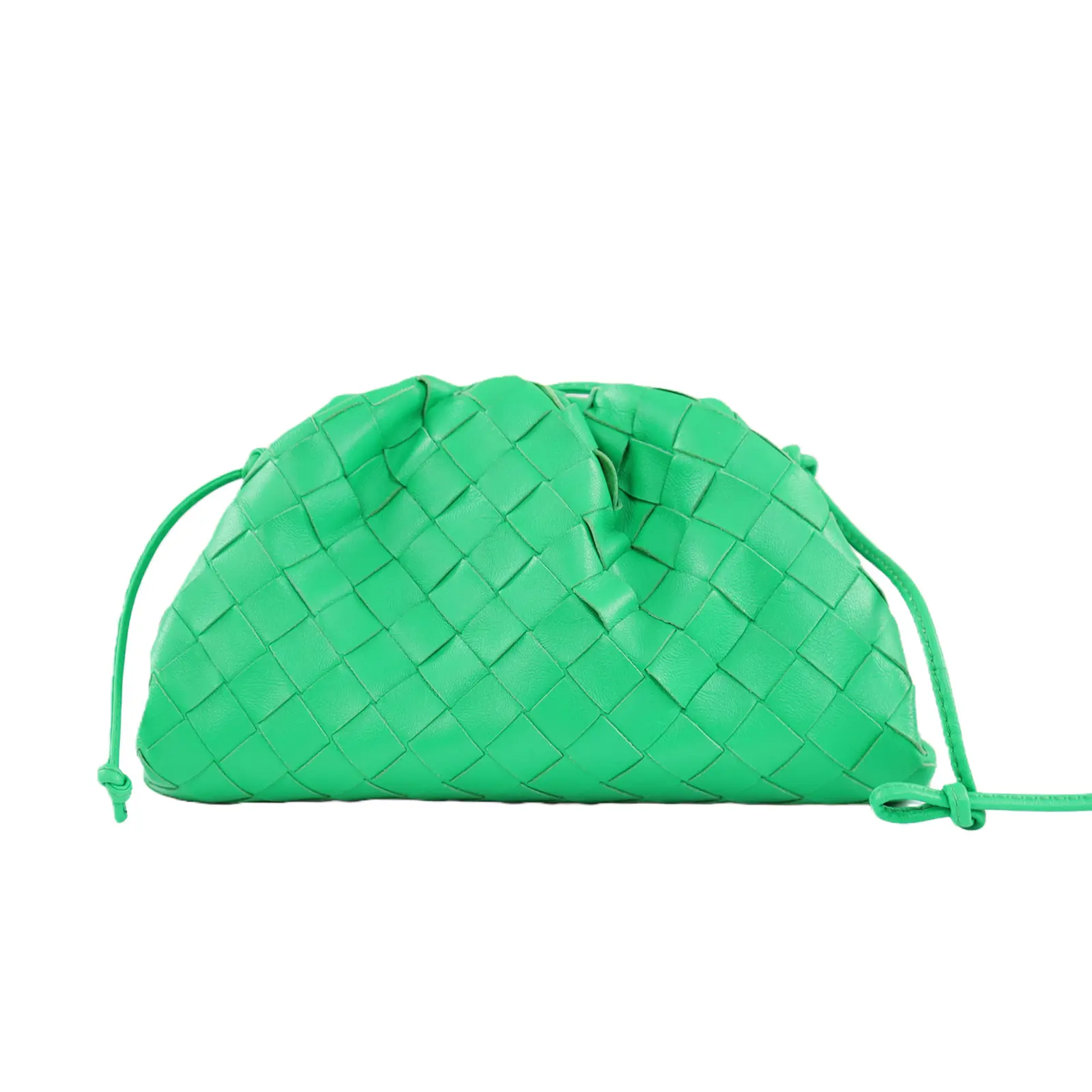 Pre-owned Bottega Veneta leather Shoulder Bags Intrecciato Mini Pouch Parakeet Green Nappa Shoulder Bag SD053