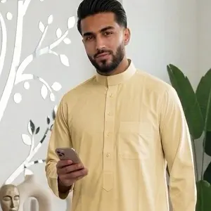 Men’s cream  Thobe, Size 52,54,56,58,60, No Return/No Exchange Due to Hygiene & Customer Safety Requirements
