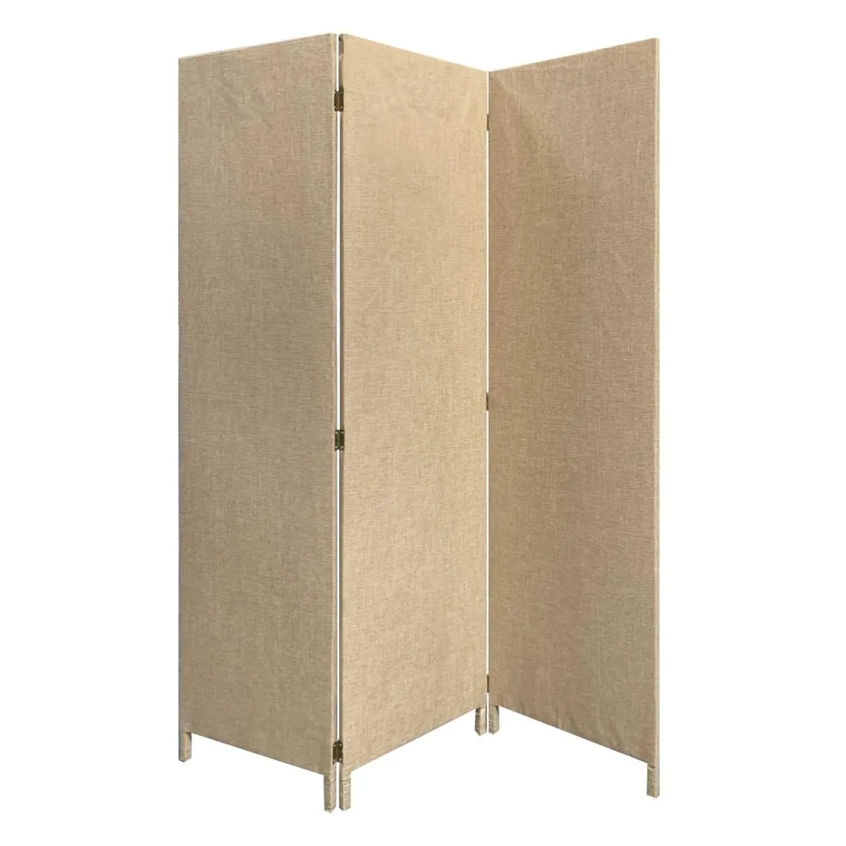 212 MAIN Beige Fabric 3-Panel Soho Indoor Room Divider Screen, 47x1x71 in., for Indoor Use