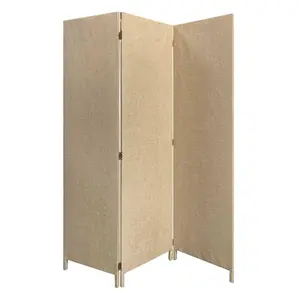 HomeRoots  Beige Fabric 3 Panel Soho Screen, 47 x 1 x 71 in.