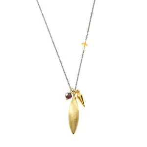 SPIKE LONG CHARMS PENDANT NECKLACE