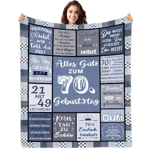 1PC German, 70th Birthday Fluffy Blanket for Men and Women, Party Accessories, 70th Birthday Decorations, 70th Birthday Gifts for Men and Women