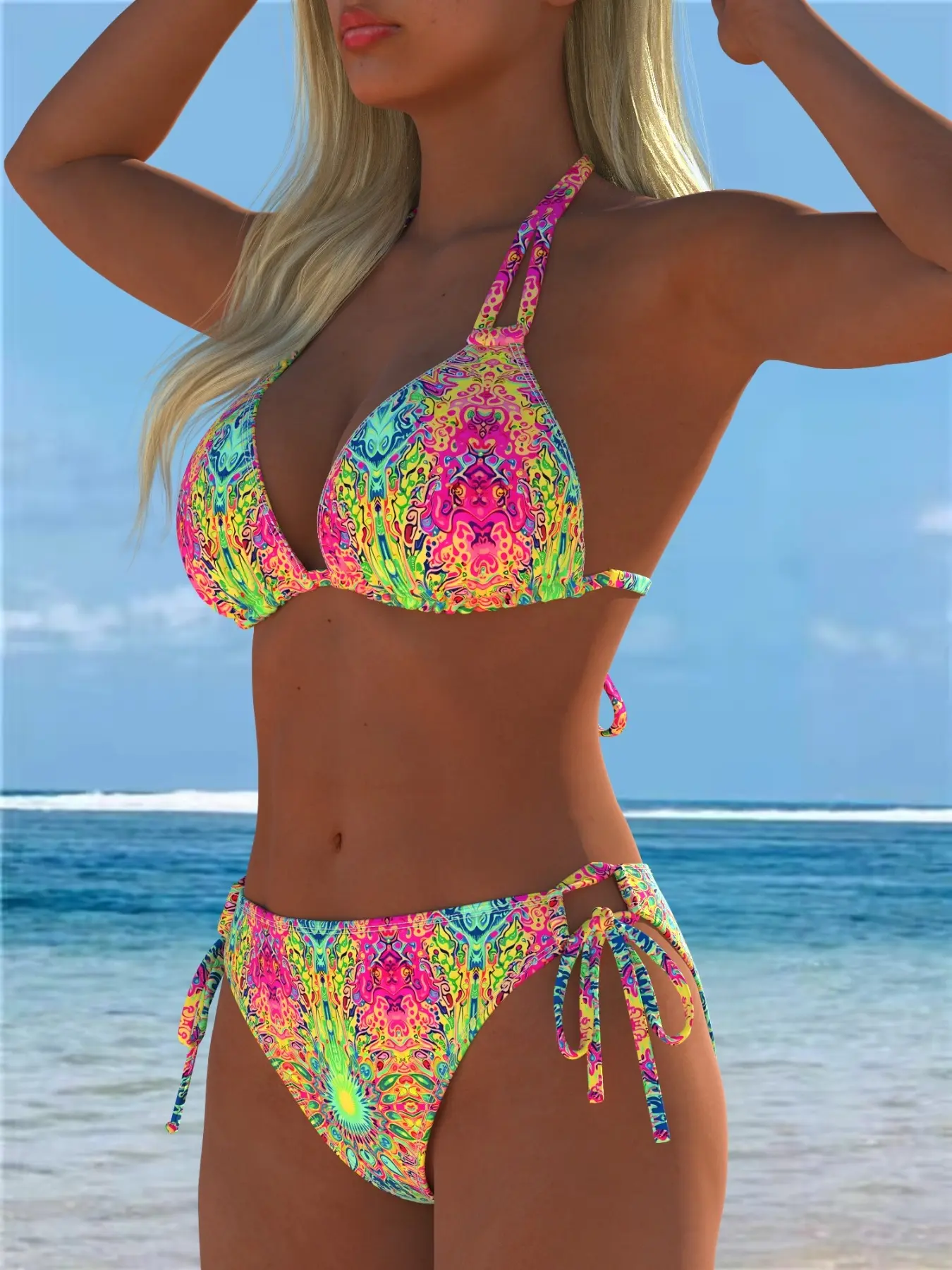 Two-Piece Bikini Set, Sexy Triangle Design, Adjustable Straps, Spaghetti Strap Bikini, Random Print, Perfect for Island Swimming, Summer Bikini Beach, Women's Swimwear - TikTok Shop Two-Piece Bikini Set, Sexy Triangle Design, Adjustable Straps, Spaghetti Strap Bikini, Random Print, Perfect for Island Swimming, Summer Bikini Beach, Women's Swimwear - TikTok Shop
