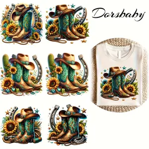 6 Pack Denim Boot Iron On Patches Colorful Durable Flexible T Shirt Applique Accessories