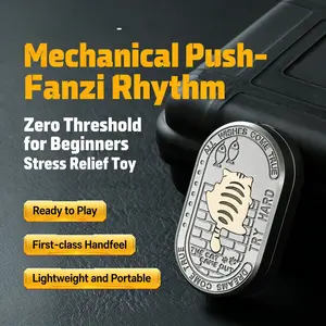 Stainless Steel Mechanical Toy, Rotating Pushing Card Game, Relaxing Stress Relief Tool, Fun Leisure Accessory for Cats & Humans