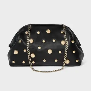 Studded Oversized Clutch - A New Day Black