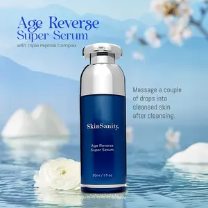 SkinSanity® Age Reverse Super Serum with Triple Peptide Complex 1 fl oz Vegan Cruelty-Free Organic Plant-Based Formula