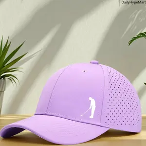Men's Quick-Dry Perforated Breathable Mesh Golf Cap - Adjustable Lightweight Snapback Trucker Hat, Men's Hats for Golf, Breathable Mesh Caps