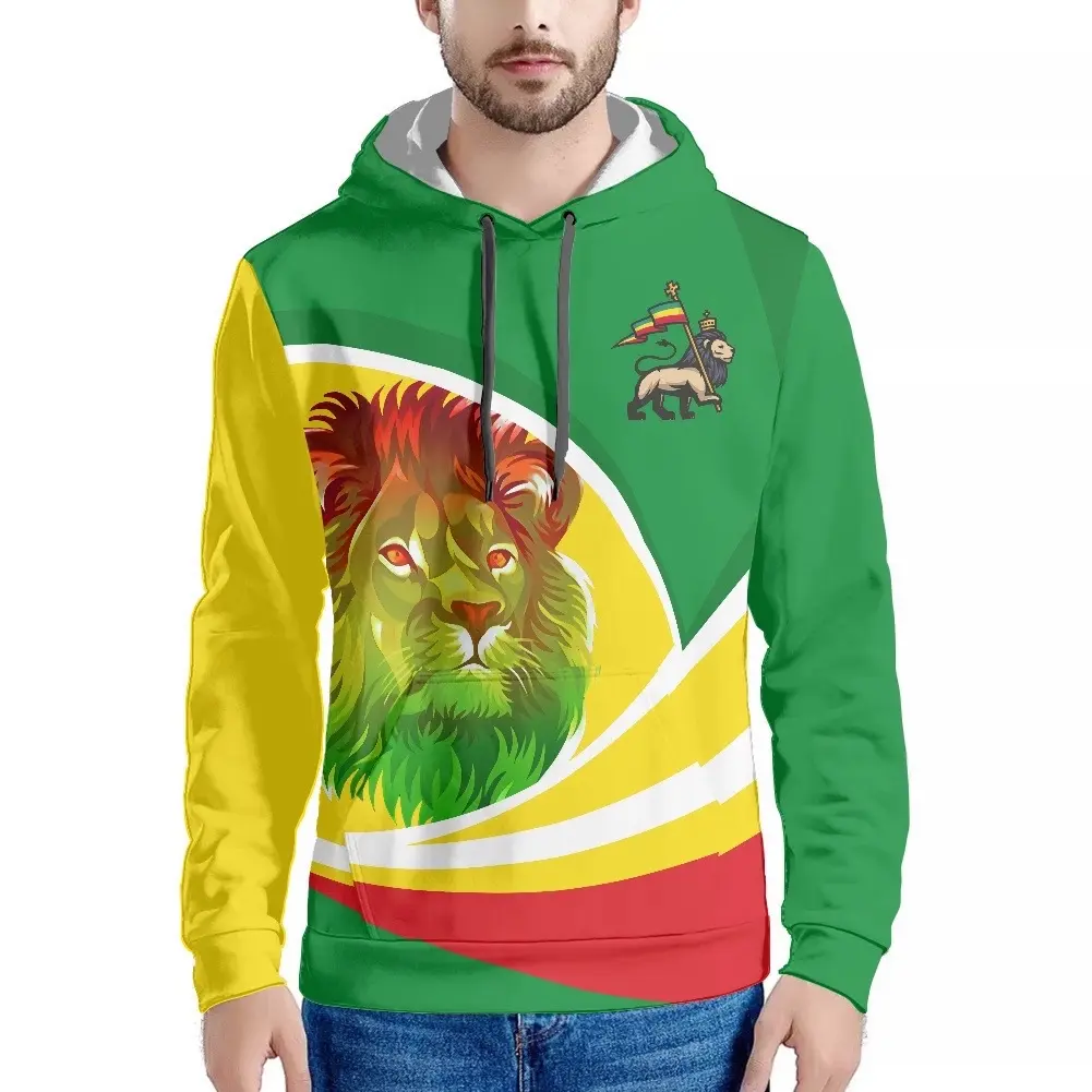 Ethiopia flag green, yellow red hoodie Ethiopia flag green, yellow red hoodie