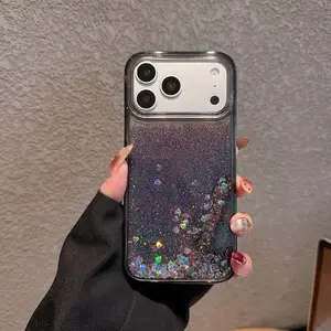 Heart Shaped Glitter Sand Phone Case, Shockproof and Cute Protective Cover for iPhone 13 14 15 16 17 Pro Plus Pro Max, Ideal Gift for Girls