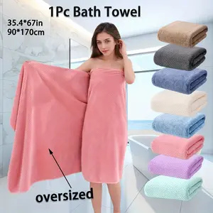 1pc【Extra Large】Bath Towel 35.4" x 67" (90x170cm) - Ultra Absorbent & Quick Dry Microfiber, Super Soft Big Beach Towel, Lightweight for Bathroom, Gym, Spa, Hotel, Absorbent Drying Towel (Multiple Colors)