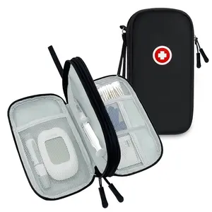 Diabetic Supplies Travel Case  Carrying Bag Organizer For Testing Kit Glucose Monitor With Meter Sugar Test Strips Lancets Lancing Device Wipe (case Only)