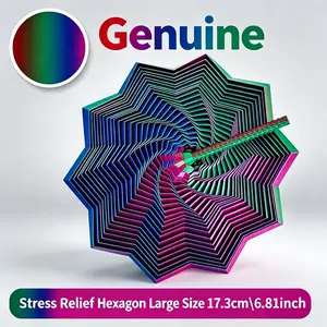 Colorful 3D Hexagon Stress Relief Toy, Magical Visual Sensory Spinner, Perfect Gift for Anxiety Relief & Desk Decoration