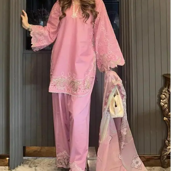 Women's Fughan 3-PC Net Dupatta, Versatile Shirt Pairing Piece